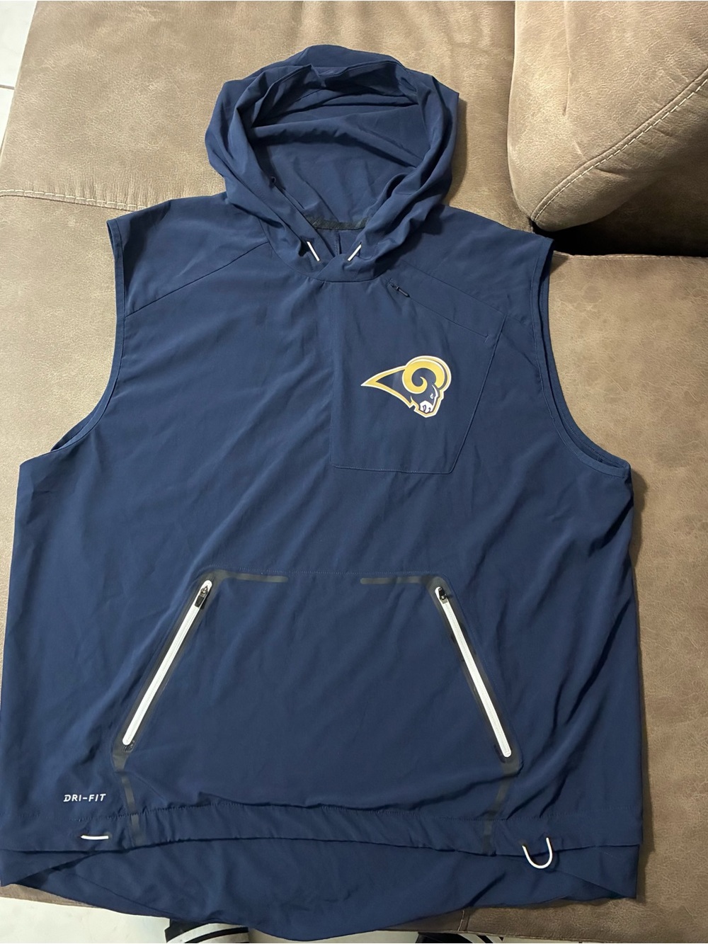 LA St Louis Rams Nike NFL On Field Sleeveless Performance Pullover Hooded XL